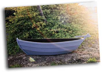 ... fishing boat planters, initially for a limited period, painted in just